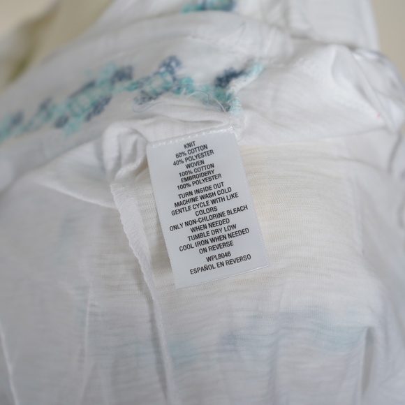 NEW Style & Co Cold Shoulder Floral Blouse 0X - Picture 6 of 7